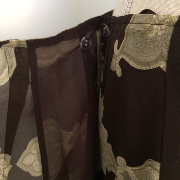 J Peterman Brown Silk Sarong Maxi Skirt 12 - Picture 10 of 11